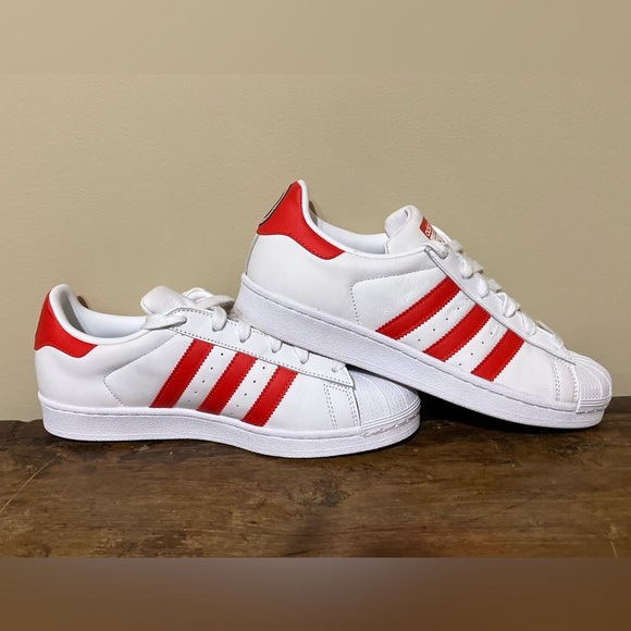 Adidas x Hattie Stewart Superstar White Red Shell Toe Leather - Picture 7 of 10